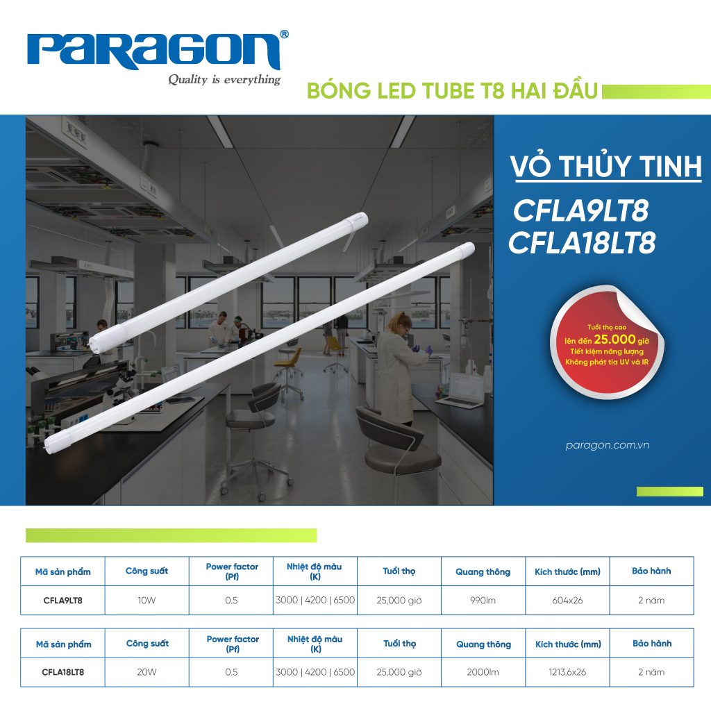 bong den led tube cfla paragon