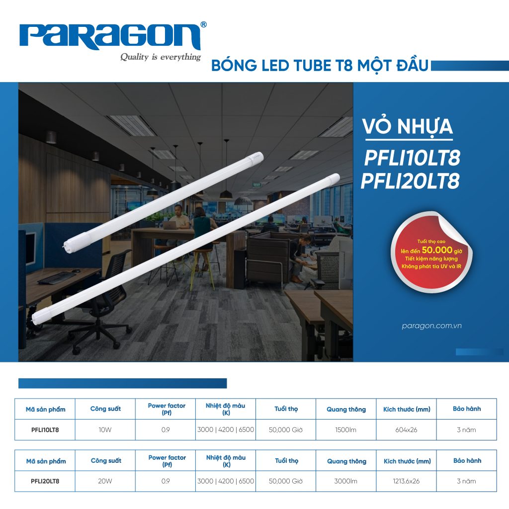 bong den led tube pfli paragon